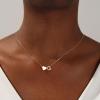 imageTurandoss Gold Heart Initial Necklace for Women 18K Real Gold Plated Heart Initial AZ Necklace Dainty Heart Necklaces Tiny Gold Initial Necklaces Birthday Gifts for Women Girls JewelryGold