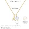 imageTurandoss Gold Pearl Necklace for Women  14K Gold Plated Initial Necklaces for Women with 8MM Shining Pearl Pendant Gold Jewelry for Women Birthday Gifts Wedding Gifts for Bridesmaid Christmas GiftsA