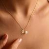 imageTurandoss Gold Pearl Necklace for Women  14K Gold Plated Initial Necklaces for Women with 8MM Shining Pearl Pendant Gold Jewelry for Women Birthday Gifts Wedding Gifts for Bridesmaid Christmas GiftsG