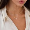 imageTurandoss Personalized Bubble Letter Necklace  Layered Gold Initial Tiny Small Pendent Necklaces for Women Dainty Gold Initial Choker Paperclip Chain Necklace Gold Jewelry for Women GiftsSilver