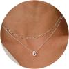 imageTurandoss Personalized Bubble Letter Necklace  Layered Gold Initial Tiny Small Pendent Necklaces for Women Dainty Gold Initial Choker Paperclip Chain Necklace Gold Jewelry for Women GiftsSilver