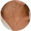 imageTurandoss Personalized Bubble Letter Necklace  Layered Gold Initial Tiny Small Pendent Necklaces for Women Dainty Gold Initial Choker Paperclip Chain Necklace Gold Jewelry for Women GiftsGold
