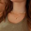 imageTurandoss Personalized Bubble Letter Necklace  Layered Gold Initial Tiny Small Pendent Necklaces for Women Dainty Gold Initial Choker Paperclip Chain Necklace Gold Jewelry for Women GiftsGold