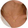 imageTurandoss Personalized Bubble Letter Necklace  Layered Gold Initial Tiny Small Pendent Necklaces for Women Dainty Gold Initial Choker Paperclip Chain Necklace Gold Jewelry for Women GiftsGold