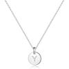 imageS925 Sterling Silver Disc Initial Necklaces for Women Hypoallergenic Round Disc Initial Pendant Letter Initial Pendant S925 Sterling Silver Initial Necklace for Women Jewelry GiftsY