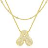 imageTurandoss Bubble Letter Necklace for Women Dainty 18K Real Gold Plated Initial AZ Pendant Snake Chain Necklace Chunky Gold Layered Bubble Initial Necklace Jewelry Gifts
