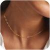 imageTurandoss Gold Chain Necklace for Women Trendy  Dainty 14K Real Gold Plated Cuban Necklace Snake Necklace Disc Chain Necklace Gold Multi Layered Paperclip Chain Necklace Gold Jewelry Gifts for WomenChoker Paperclip Chain