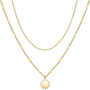 imageTurandoss Dainty Gold Choker Necklaces for Women  14K Gold Plated Handmade Medallion Snake Link Chain Cross Star Moon Adjustable Simple Choker Necklaces for Women JewelrySun