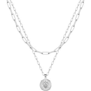imageTurandoss Dainty Gold Choker Necklaces for Women  14K Gold Plated Handmade Medallion Snake Link Chain Cross Star Moon Adjustable Simple Choker Necklaces for Women JewelryLink ChainMedallionSilver