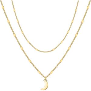 imageTurandoss Dainty Gold Choker Necklaces for Women  14K Gold Plated Handmade Medallion Snake Link Chain Cross Star Moon Adjustable Simple Choker Necklaces for Women JewelryMoon