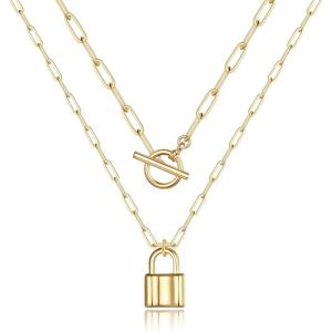 imageTurandoss Dainty Gold Choker Necklaces for Women  14K Gold Plated Handmade Medallion Snake Link Chain Cross Star Moon Adjustable Simple Choker Necklaces for Women JewelryToggle ClaspLock