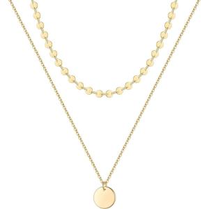 imageTurandoss Dainty Gold Choker Necklaces for Women  14K Gold Plated Handmade Medallion Snake Link Chain Cross Star Moon Adjustable Simple Choker Necklaces for Women JewelryCoinsDisc