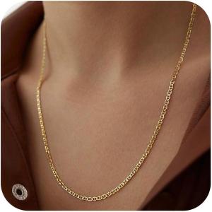 imageTurandoss Gold Chain Necklace for Women Trendy  Dainty 14K Real Gold Plated Cuban Necklace Snake Necklace Disc Chain Necklace Gold Multi Layered Paperclip Chain Necklace Gold Jewelry Gifts for WomenLong Chain