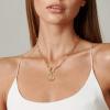 imageGold Layered Initial Necklaces for Women 14K Gold Plated Dainty Layering Paperclip Link Chain Necklace Personalized Toggle Clasp Coin Initial Pendant Layered Necklaces for Women Gold JewelryG