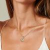 imageTurandoss Dainty Layered Choker Necklace Handmade 14K Gold Plated Y Pendant Necklace Multilayer Bar Disc Necklace Adjustable Layering Choker Necklaces for Women2PCS  A  Papercilp ChainHexagon