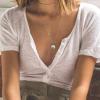 imageTurandoss Dainty Layered Choker Necklace Handmade 14K Gold Plated Y Pendant Necklace Multilayer Bar Disc Necklace Adjustable Layering Choker Necklaces for Women3PCS Silver PearlsBarHammered Disc