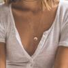 imageTurandoss Dainty Layered Choker Necklace Handmade 14K Gold Plated Y Pendant Necklace Multilayer Bar Disc Necklace Adjustable Layering Choker Necklaces for Women2PCS  ChainHammered Disc