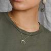 imageTurandoss Dainty Layered Choker Necklace Handmade 14K Gold Plated Y Pendant Necklace Multilayer Bar Disc Necklace Adjustable Layering Choker Necklaces for Women2PCS  ChainCrescent
