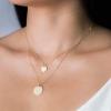 imageTurandoss Dainty Layered Choker Necklace Handmade 14K Gold Plated Y Pendant Necklace Multilayer Bar Disc Necklace Adjustable Layering Choker Necklaces for Women2PCS  DiscDisc