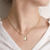 imageTurandoss Dainty Layered Choker Necklace Handmade 14K Gold Plated Y Pendant Necklace Multilayer Bar Disc Necklace Adjustable Layering Choker Necklaces for Women2PCS  KeyLock