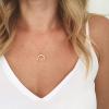 imageTurandoss Dainty Layered Choker Necklace Handmade 14K Gold Plated Y Pendant Necklace Multilayer Bar Disc Necklace Adjustable Layering Choker Necklaces for Women2PCS  ChainCrescent