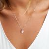 imageTurandoss Dainty Layered Choker Necklace Handmade 14K Gold Plated Y Pendant Necklace Multilayer Bar Disc Necklace Adjustable Layering Choker Necklaces for Women3PCS Rose Gold  Two CirclesBarHammered Disc