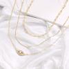 imageTurandoss Dainty Layered Choker Necklace Handmade 14K Gold Plated Y Pendant Necklace Multilayer Bar Disc Necklace Adjustable Layering Choker Necklaces for Women3PCS  Link ChainBeads ChainCZ Evil Eye