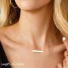 imageTurandoss Dainty Layered Choker Necklace Handmade 14K Gold Plated Y Pendant Necklace Multilayer Bar Disc Necklace Adjustable Layering Choker Necklaces for Women3PCS  Two CirclesBarHammered Disc