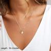 imageTurandoss Dainty Layered Choker Necklace Handmade 14K Gold Plated Y Pendant Necklace Multilayer Bar Disc Necklace Adjustable Layering Choker Necklaces for Women2PCS  Blue TurquoiseHammered Disc