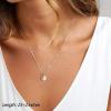 imageTurandoss Dainty Layered Choker Necklace Handmade 14K Gold Plated Y Pendant Necklace Multilayer Bar Disc Necklace Adjustable Layering Choker Necklaces for Women3PCS  ChainBarHammered Disc
