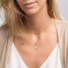 imageTurandoss Dainty Layered Choker Necklace Handmade 14K Gold Plated Y Pendant Necklace Multilayer Bar Disc Necklace Adjustable Layering Choker Necklaces for Women3PCS  PearlsBeads ChainLock