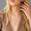 imageTurandoss Dainty Layered Choker Necklace Handmade 14K Gold Plated Y Pendant Necklace Multilayer Bar Disc Necklace Adjustable Layering Choker Necklaces for Women2PCS  A  Papercilp ChainHexagon