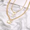 imageTurandoss Dainty Layered Choker Necklace Handmade 14K Gold Plated Y Pendant Necklace Multilayer Bar Disc Necklace Adjustable Layering Choker Necklaces for Women2PCS  KeyLock