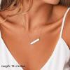 imageTurandoss Dainty Layered Choker Necklace Handmade 14K Gold Plated Y Pendant Necklace Multilayer Bar Disc Necklace Adjustable Layering Choker Necklaces for Women3PCS  ChainBarHammered Disc