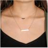 imageTurandoss Dainty Layered Choker Necklace Handmade 14K Gold Plated Y Pendant Necklace Multilayer Bar Disc Necklace Adjustable Layering Choker Necklaces for Women3PCS  AmethystBarHammered Disc