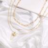 imageTurandoss Dainty Layered Choker Necklace Handmade 14K Gold Plated Y Pendant Necklace Multilayer Bar Disc Necklace Adjustable Layering Choker Necklaces for Women3PCS  Link ChainBeads ChainEvil Eye