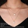 imageTurandoss Dainty Layered Choker Necklace Handmade 14K Gold Plated Y Pendant Necklace Multilayer Bar Disc Necklace Adjustable Layering Choker Necklaces for Women3PCS  ChainDiscHammered Disc