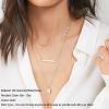 imageTurandoss Dainty Layered Choker Necklace Handmade 14K Gold Plated Y Pendant Necklace Multilayer Bar Disc Necklace Adjustable Layering Choker Necklaces for Women3PCS  ChainBarDisc