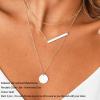 imageTurandoss Dainty Layered Choker Necklace Handmade 14K Gold Plated Y Pendant Necklace Multilayer Bar Disc Necklace Adjustable Layering Choker Necklaces for Women3PCS  ChainBarHammered Disc