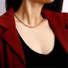 imageTurandoss Dainty Layered Choker Necklace Handmade 14K Gold Plated Y Pendant Necklace Multilayer Bar Disc Necklace Adjustable Layering Choker Necklaces for Women3PCS  Twist chainBeads ChainCross