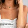 imageTurandoss Dainty Layered Choker Necklace Handmade 14K Gold Plated Y Pendant Necklace Multilayer Bar Disc Necklace Adjustable Layering Choker Necklaces for Women2PCS  Blue TurquoiseHammered Disc