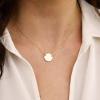 imageTurandoss Dainty Layered Choker Necklace Handmade 14K Gold Plated Y Pendant Necklace Multilayer Bar Disc Necklace Adjustable Layering Choker Necklaces for Women2PCS  PearlDisc