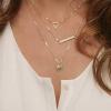 imageTurandoss Dainty Layered Choker Necklace Handmade 14K Gold Plated Y Pendant Necklace Multilayer Bar Disc Necklace Adjustable Layering Choker Necklaces for Women3PCS  TriangleBarHammered Disc