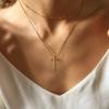 imageTurandoss Dainty Layered Choker Necklace Handmade 14K Gold Plated Y Pendant Necklace Multilayer Bar Disc Necklace Adjustable Layering Choker Necklaces for Women3PCS  Twist chainBeads ChainCross