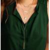 imageTurandoss Dainty Layered Choker Necklace Handmade 14K Gold Plated Y Pendant Necklace Multilayer Bar Disc Necklace Adjustable Layering Choker Necklaces for Women4PCS  PearlsBar Hammered DiscLong Bar