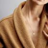 imageTurandoss Dainty Layered Choker Necklace Handmade 14K Gold Plated Y Pendant Necklace Multilayer Bar Disc Necklace Adjustable Layering Choker Necklaces for Women2PCS  Blue TurquoiseHammered Disc