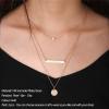 imageTurandoss Dainty Layered Choker Necklace Handmade 14K Gold Plated Y Pendant Necklace Multilayer Bar Disc Necklace Adjustable Layering Choker Necklaces for Women3PCS  PearlBarDisc