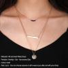 imageTurandoss Dainty Layered Choker Necklace Handmade 14K Gold Plated Y Pendant Necklace Multilayer Bar Disc Necklace Adjustable Layering Choker Necklaces for Women3PCS  AmethystBarHammered Disc