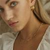 imageTurandoss Dainty Layered Choker Necklace Handmade 14K Gold Plated Y Pendant Necklace Multilayer Bar Disc Necklace Adjustable Layering Choker Necklaces for Women3PCS  Snake ChainLink ChainEvil Eye