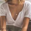 imageTurandoss Dainty Layered Choker Necklace Handmade 14K Gold Plated Y Pendant Necklace Multilayer Bar Disc Necklace Adjustable Layering Choker Necklaces for Women3PCS  PearlsBarHammered Disc